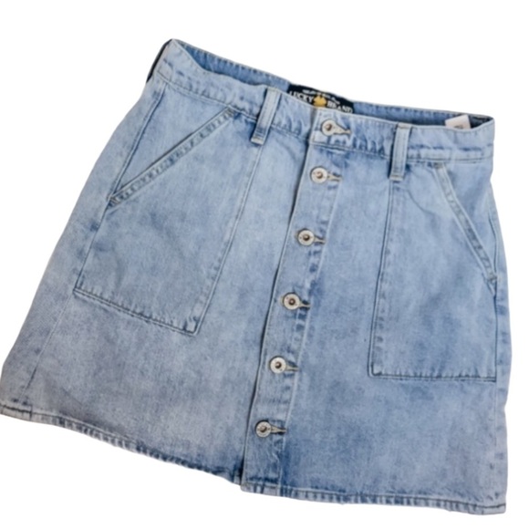 Lucky Brand Denim Skirt Front Button Up 4/27